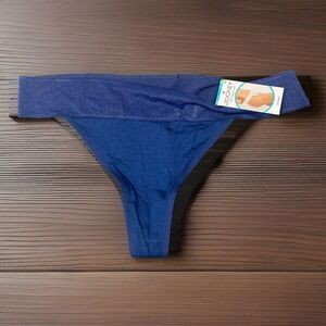 Jockey Soft Touch Thong Panties Size 8/XL Blue Modal Stretch Soft Breathable